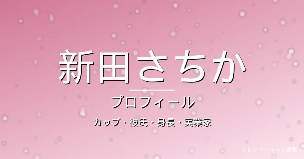 新田さちかのカップ・彼氏・身長・実業家・プロフィール記事メインビジュアル
