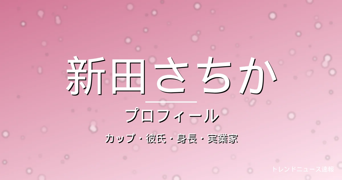 新田さちかのカップ・彼氏・身長・実業家・プロフィール記事メインビジュアル