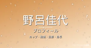 野呂佳代のカップ・結婚・旦那・身長・プロフィール記事メインビジュアル