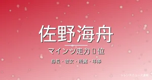 佐野海舟の身長・彼女・所属・年俸の記事メインビジュアル