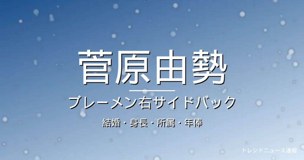 菅原由勢の結婚・身長・所属・年俸・ブレーメンの記事メインビジュアル