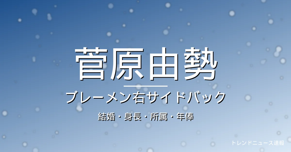 菅原由勢の結婚・身長・所属・年俸・ブレーメンの記事メインビジュアル