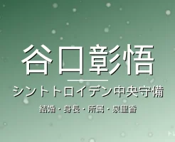 谷口彰悟の結婚・身長・所属・年俸・泉里香の記事メインビジュアル