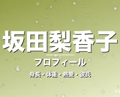 坂田梨香子の身長・体重・熱愛・彼氏・プロフィール記事メインビジュアル