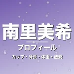 南里美希のカップ・身長・体重・熱愛・プロフィール記事メインビジュアル