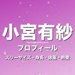 小宮有紗のスリーサイズ・身長・体重・熱愛・プロフィール記事メインビジュアル