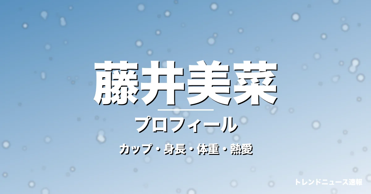 藤井美菜のカップ・身長・体重・熱愛・プロフィール記事メインビジュアル