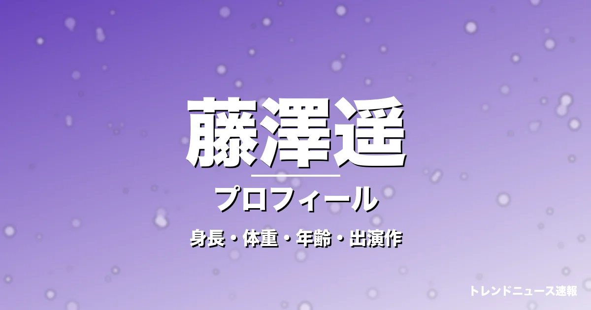 藤澤遥の身長・体重・年齢・出演作・プロフィール記事メインビジュアル