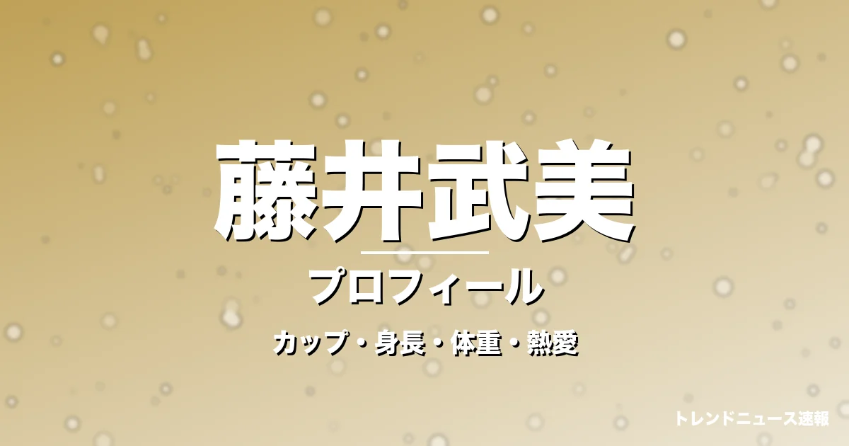 藤井武美のカップ・身長・体重・熱愛・プロフィール記事メインビジュアル
