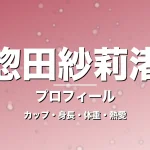 惣田紗莉渚のカップ・身長・体重・熱愛・プロフィール記事メインビジュアル