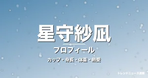星守紗凪のカップ・身長・体重・熱愛・プロフィール記事メインビジュアル
