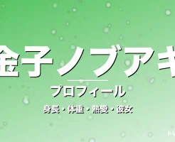 金子ノブアキの身長・体重・熱愛・彼女・プロフィール記事メインビジュアル