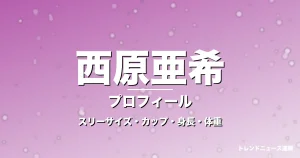 西原亜希のスリーサイズ・カップ・身長・体重・プロフィール記事メインビジュアル